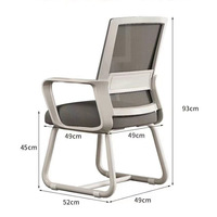 Chaise de bureau en maille métallique en gros, chaise d'ordinateur, confortable, ergonomique, accoudoirs fixes, chaise de conférence, chaise de formation
