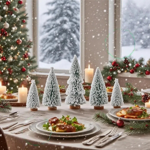 Cây thông Noel mini nhân tạo màu trắng SANWEI trang trí bàn cho các bữa tiệc tại nhà - Product Image 2