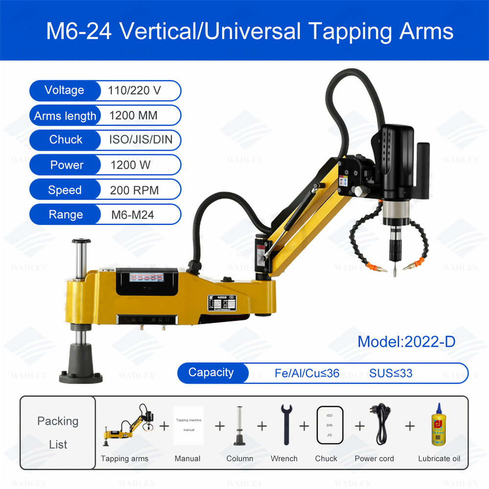 Automatic servo motor tapping arms M16 electric tapping machine with touch screen