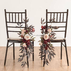 <strong>Top</strong> Selling <strong>Cheesecloth</strong> New Burgundy &amp; Dusty Rose Chair Sash Event Wedding Chair Decoration Outdoor Chair Sash - Product Image 3