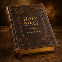 Service d'impression de Bibles familiales personnalisées, impression de livres reliés en cuir antique avec couverture gaufrée et bords dorés