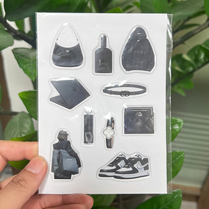 Hojas de pegatinas personalizadas 3D con efecto abombado, calcomanías de vinilo en relieve con logo de marca, impermeables para negocios de cosméticos y cuidado de la piel - Product Image 6