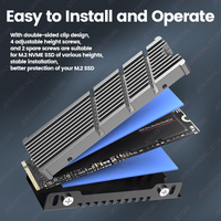 OEM Cooler II 2280 NVME Radiador M2 SSD Disipador de calor con almohadilla térmica de silicona Radiador de PC de aleación de aluminio y magnesio en stock