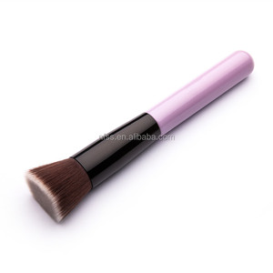 Brosse <span class=keywords><strong>Kabuki</strong></span> de Contour <span class=keywords><strong>plat</strong></span> pour le visage, brosse de Contour des cheveux vegan, brosse à base, nouveau Design - Product Image 4