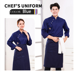 Abrigo de chef unisex, chaqueta de chef de manga larga para hombre, uniforme de chef de cocina para restaurante - Product Image 4