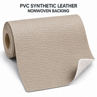 Cuir synthétique PVC beige foncé taupe, support non tissé, imperméable, gaufré, simili cuir pour l'intérieur de voiture et les meubles