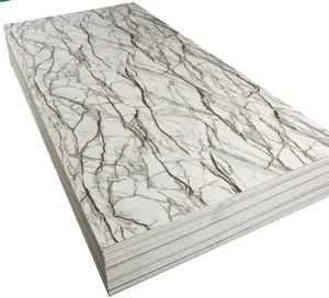 UV High Glossy Wall Building Materials 1220*2440 Waterproof Flat Indoor Wall Board PVC Marble Sheet