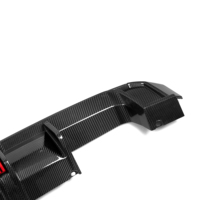 Diffuser Bumper belakang, bahan serat karbon kering gaya SQ dengan lampu LED untuk BMW M3 G80 4 pintu/M4 2 pintu 2021 + G80 G82 G83 Diffuser belakang