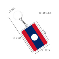 Porte-clés en acrylique et pendentifs, drapeaux du Laos, accessoires de divers pays pour les fans