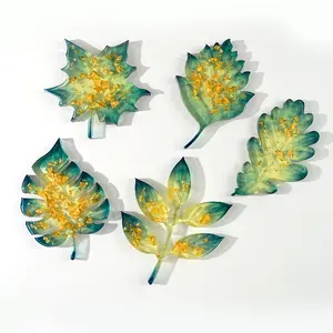 Grote Blad Schimmel Diy Onderzetters Siliconen Mallen Sieraden Maken Gereedschap Palm Casting Coaster Maple Leaf Epoxyhars Mal