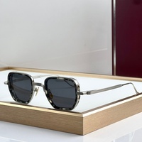 JMM ATKINS 46-25 Lunettes de soleil de haute qualité pour hommes et femmes, lunettes de soleil de créateur, style punk classique, luxe, en acétate, UV400, avec boîte