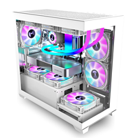 Boîtier d'ordinateur Micro ATX Gamming PC Case RGB Design Full View Verre trempé Vente en gros Nouveau 360mm Desktop Stock Mid Tower Microatx