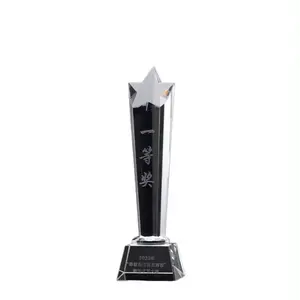 Custom Star Trophy Crystal Award Medal for Film Contest Souvenirs and Competition Prize UV Printing for Agriculture