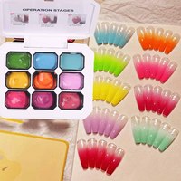Vernis à ongles en gel transparent personnalisé avec logo, sans lavage, effet dégradé épais, pour usage en salon (vente en gros)