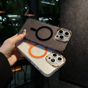 Sang trọng mạ long lanh phí không dây trường hợp điện thoại cho iPhone 16 Pro Max 15 cộng với 14 13 12 từ rõ ràng Bling cứng Acrylic Bìa - Product Image 4