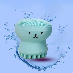 2024 dibujos animados de alta calidad pulpo hogar Spa exfoliante corporal limpieza belleza baño Etiqueta Privada Facial silicona bebé champú OEM cepillo - Product Image 4
