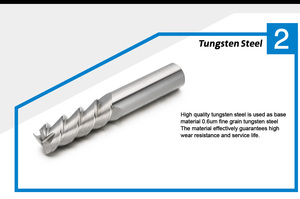 Outil de fraisage en aluminium Dohre Hrc55, fraises à bout en tungstène massif Hrc50, outil de coupe carré CNC - Product Image 3