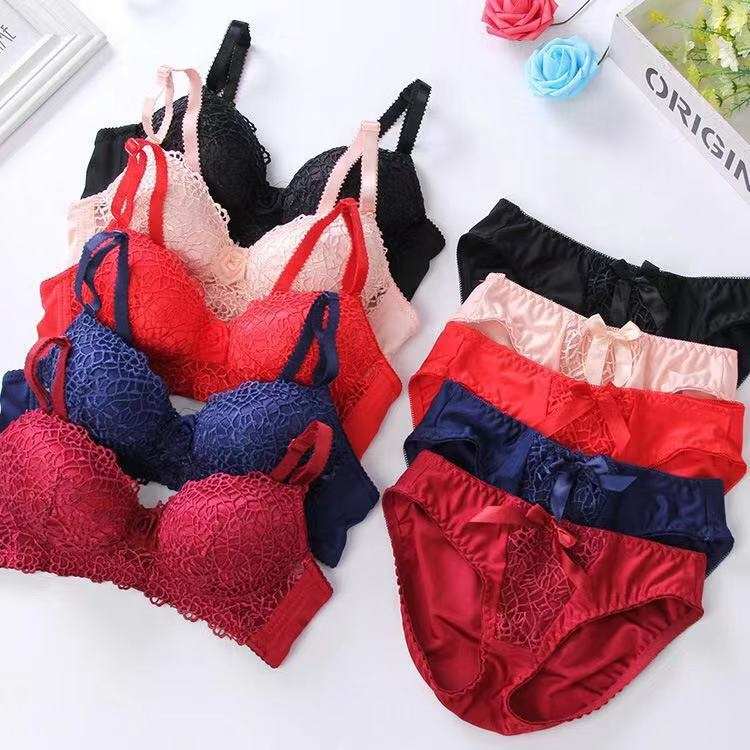 Ensemble de sous-vêtements sexy en dentelle, soutien-gorge et culotte, vente en gros d'usine, nouvelle collection