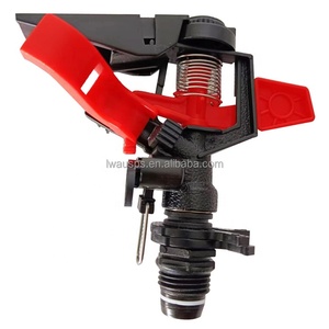 Aspersor de Impacto de Alta Calidad y Durabilidad, de Plástico Rojo, con Engranaje de 360 Grados, Rosca Macho de 1/2 Pulgada, Fácil de Instalar, para Jardín, Césped y Parques - Product Image 1
