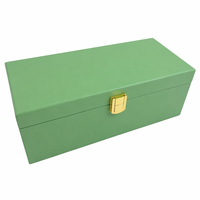 Boîte de luxe personnalisée haut de gamme pour 4 capsules de café Nespresso, emballage en bois laqué vert mat, artisanat pour hôtels