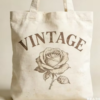 Sacs fourre-tout en toile pour femmes avec logo personnalisable, motif lettres, deux poignées, écologiques, réutilisables, lavables, sacs promotionnels pour le shopping
