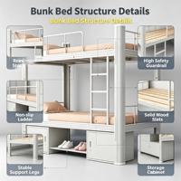 Lit superposé en acier sur mesure, vente en gros, avec accessoires pour dortoir, auberge, appartement