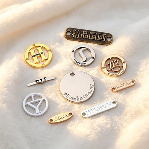 Custom Own Design Sew On Metal Logo Tags, Private Brand <b>Name</b> Metal Labels Custom Metal <b>Plates</b> for Clothing, Jeans, Handbags - Product Image 3