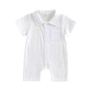 Pelele de bambú orgánico con cuello polo para bebé, pijama de bambú personalizado, ropa ecológica para bebé, pelele para recién nacido - Product Image 4