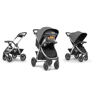 Système de voyage 3 en <span class=keywords><strong>1</strong></span>, poussette pliable rapidement, siège <span class=keywords><strong>auto</strong></span> pour bébé, combo pour bébés et tout-petits, cadre en polyester |   Camden/Noir - Product Image 3