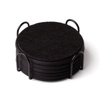 Ensemble de dessous-de-verre ronds en feutre de silicone avec support métallique, tapis à boissons modernes et minimalistes, décoration de table