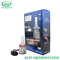 Ampoules de phares LED pour voiture H8/h9/h11/h16 GL51, ampoules de phares LED 9004 9007 pour voiture