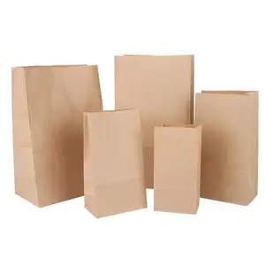 promotion price bread kraft paper bag brown Square Bottom wholesale food grade bread kraft paper bag