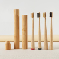 Brosse à dents en bambou biodégradable écologique, poils naturels de sanglier et crin de cheval, logo gravé au laser personnalisé