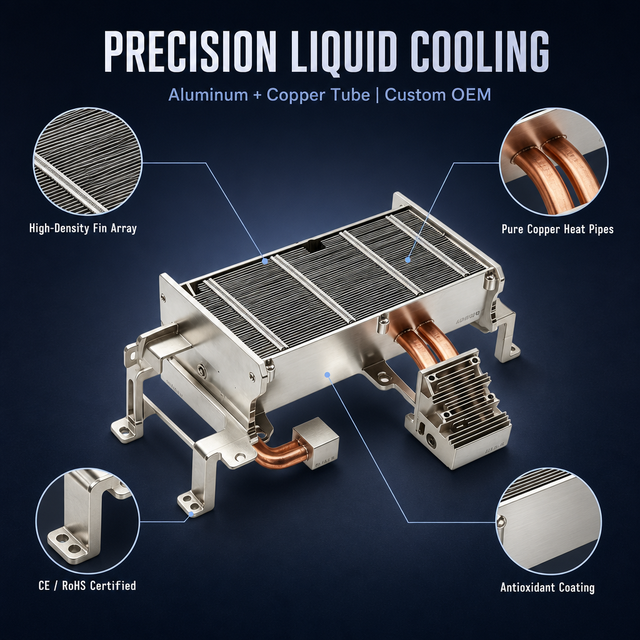 Custom Heatsink  Aluminum Liquid Cold Plate Heat Sink Copper Heat Pipe Water Cooling Assembly for Industrial Power Supply IGBT