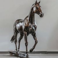Sculpture de cheval majestueux K458, décoration artistique d'intérieur, repère urbain, bronze FRP, vintage, réaliste, inspirante, statues 3D