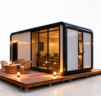 Rumah Prefabrikasi Baja Ringan Modern C14 Panel Sandwich Kapsul Kabin Tahan Air Tahan Api Villa Modular untuk Resor