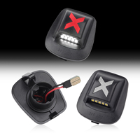 Lampu Plat Nomor LED Model X Lensa Perak untuk Dodge Dakota 1997-2011 untuk Mitsubishi Raider Lampu Merah Putih 55055292 2 Buah