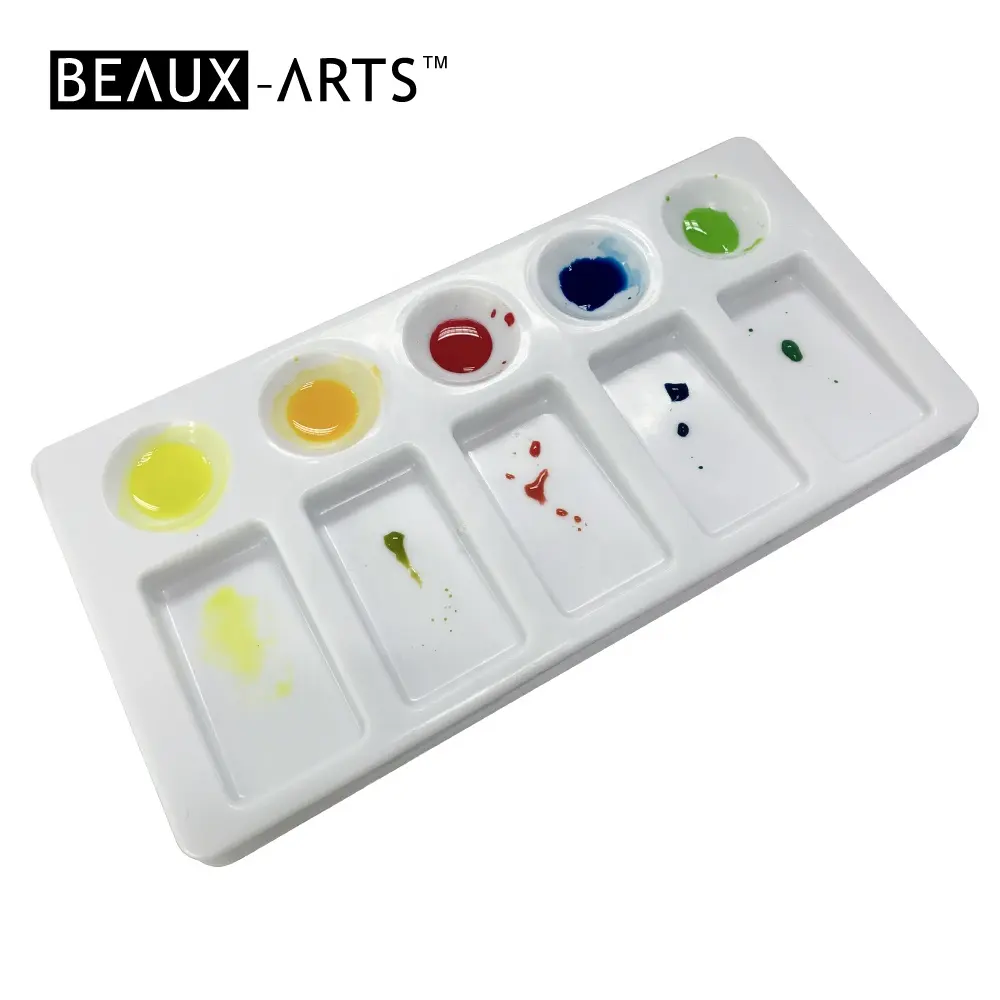 Художественная краска, пластиковый лоток для рисования, цветная палитра для масляных, акварельных, белых картин