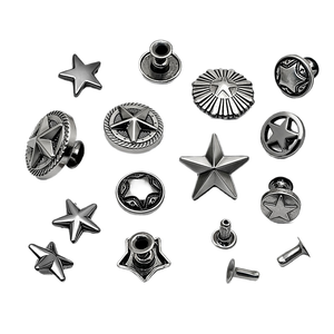 In-stock Alloy Open-end Five-pointed <strong>Star</strong> Rivets Leather <strong>Clothing</strong> and Luggage Decorative Mother-child - Product Image 1