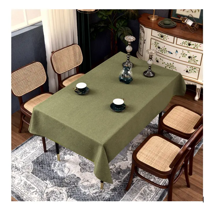 Customized Color Indoor Outdoor Amazon Best Selling Rectangular Custom Plain Polyester Linen Tablecloths For Home Hotel Wedding