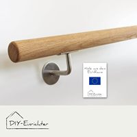 Massives Eichenholz-Geländer 42mm Durchmesser Wandmontiert Rutschfest für Innentreppen (300cm Länge Hergestellt in China)