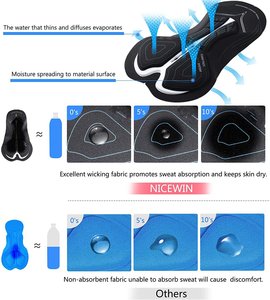 CAMPIONE GRATUITO <span class=keywords><strong>Pantaloncini</strong></span> Imbottiti Unisex Taglie Forti con Imbottitura in Schiuma 4D/3D Antiscivolo per Ciclismo <span class=keywords><strong>MTB</strong></span> - Product Image 2