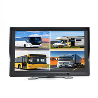 Moniteur de véhicule portable IPS HD 10,1 pouces (1024 x 600) avec entrée AHD 4 canaux, système de surveillance pour camions et bus avec écran d'affichage d'image de recul