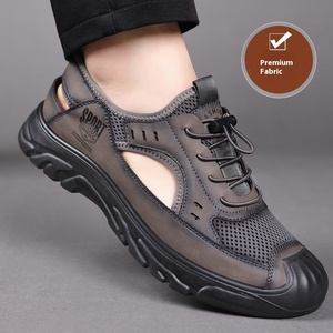 Scarpe da guida Casual da <span class=keywords><strong>uomo</strong></span> alla moda estive da esterno comode sandali con lacci cavi traspiranti con punta chiusa - Product Image 4