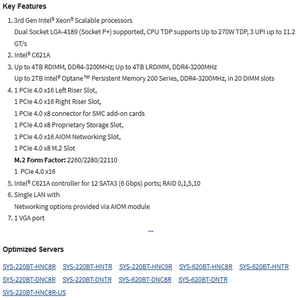 MBD-X12DPT-B6 เมนบอร์ดเซิร์ฟเวอร์คู่แบบเฉพาะพร้อมซ็อกเก็ตคู่ LGA-4189 (SocketP+) Intel C621A, รองรับ DDR4 จัดส่งรวดเร็วใหม่ - Product Image 4