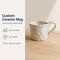 Mug en céramique vierge 300 ml, vente en gros, fait main martelé, pour café, thé, lait, logo personnalisé, cadeau pour la maison et le bureau