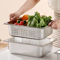 Großhandel 1/2 Standard/Perforierter GN-Behälter Edelstahl 201 304 Lebensmittel-Dampfabtropfschale für Catering Buffet OEM Verfügbar