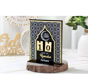 <span class=keywords><strong>Calendario</strong></span> de Cuenta Regresiva de Madera Personalizado para Ramadán con Diseño de Mezquita y Caligrafía Árabe |   <span class=keywords><strong>Calendario</strong></span> Decorativo Festivo para Escritorio de Eid - Product Image 5
