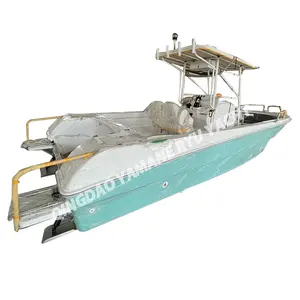 YAMANE YACHT traghetto da pesca in fibra di vetro 8.50m 27ft barca da pesca con Console centrale in fibra di vetro con Yacht sportivo T-Top