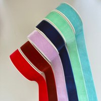 Ruban personnalisé avec logo 3MM-50MM Ruban de luxe à une face pour la décoration de cadeaux Ruban en velours décoratif pour les fêtes
